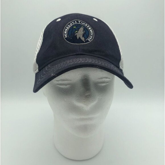 Minnesota Timberwolves Mesh Back Hat Embroidered Logo Strapback Cap One Size OS - Picture 2 of 7